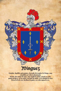Escudo heráldico del apellido MINGUEZ