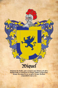 Escudo heráldico del apellido MIQUEL