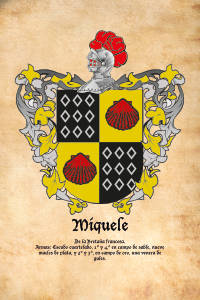 Escudo heráldico del apellido MIQUELE