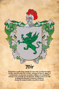 Escudo heráldico del apellido MIR