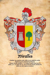 Escudo heráldico del apellido MIRALLES