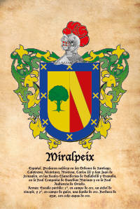 Escudo heráldico del apellido MIRALPEIX