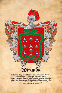 Escudo heráldico del apellido MIRANDA