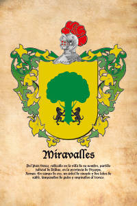 Escudo heráldico del apellido MIRAVALLES