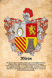 Escudo heráldico del apellido MIRON