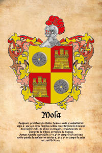 Escudo heráldico del apellido MOLA