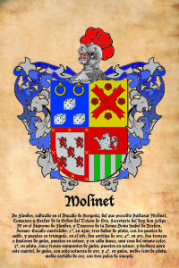 Escudo heráldico del apellido MOLINET