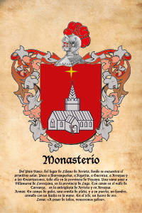 Escudo heráldico del apellido MONASTERIO