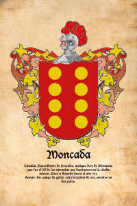 Escudo heráldico del apellido MONCADA