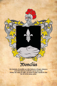Escudo heráldico del apellido MONCLUS