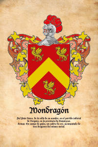 Escudo heráldico del apellido MONDRAGON