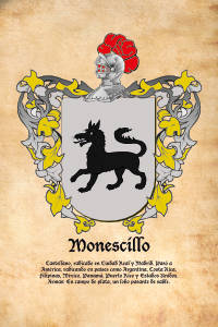 Escudo heráldico del apellido MONESCILLO