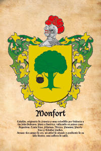 Escudo heráldico del apellido MONFORT