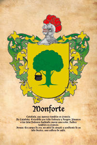 Escudo heráldico del apellido MONFORTE