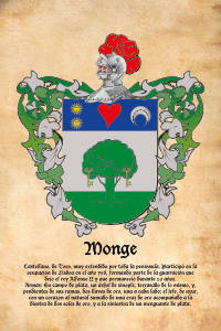 Escudo heráldico del apellido MONGE