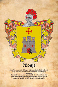 Escudo heráldico del apellido MONJE