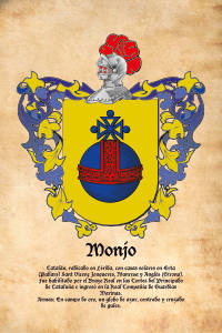 Escudo heráldico del apellido MONJO