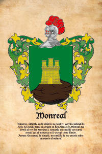 Escudo heráldico del apellido MONREAL