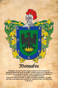 Escudo heráldico del apellido MONSALVE