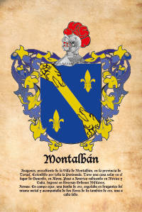 Escudo heráldico del apellido MONTALBAN
