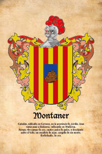 Escudo heráldico del apellido MONTANER