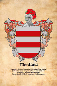 Escudo heráldico del apellido MONTAÑA