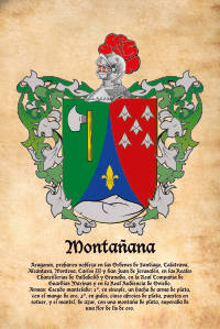 Escudo heráldico del apellido MONTAÑANA
