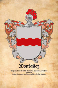 Escudo heráldico del apellido MONTAÑEZ