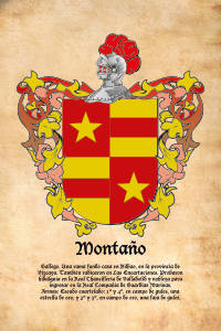 Escudo heráldico del apellido MONTAÑO