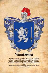 Escudo heráldico del apellido MONTEROSA
