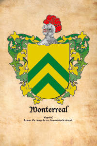 Escudo heráldico del apellido MONTERREAL