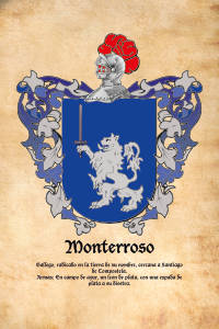 Escudo heráldico del apellido MONTERROSO