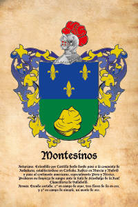 Escudo heráldico del apellido MONTESINOS