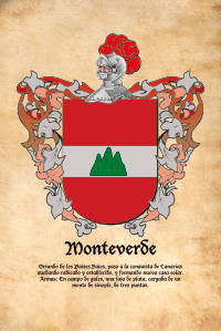 Escudo heráldico del apellido MONTEVERDE