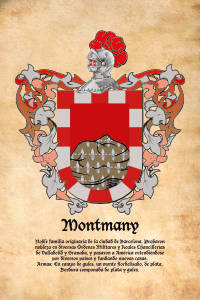 Escudo heráldico del apellido MONTMANY