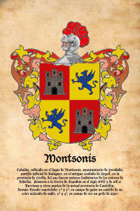 Escudo heráldico del apellido MONTSONIS