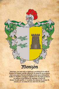 Escudo heráldico del apellido MONZON