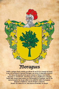 Escudo heráldico del apellido MORAGUES