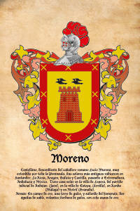 Escudo heráldico del apellido MORENO
