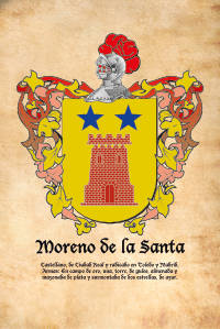 Escudo heráldico del apellido MORENO DE LA SANTA