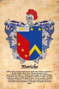 Escudo heráldico del apellido MORICHE