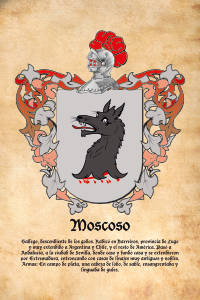 Escudo heráldico del apellido MOSCOSO