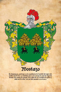 Escudo heráldico del apellido MOSTAZO