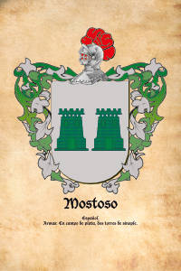 Escudo heráldico del apellido MOSTOSO
