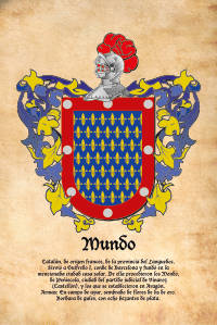 Escudo heráldico del apellido MUNDO