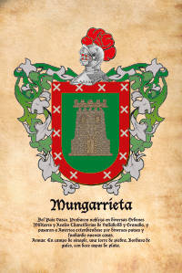 Escudo heráldico del apellido MUNGARRIETA