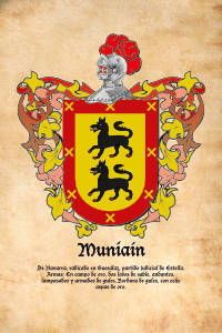 Escudo heráldico del apellido MUNIAIN