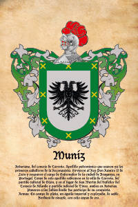 Escudo heráldico del apellido MUNIZ