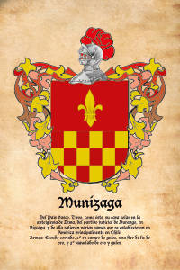 Escudo heráldico del apellido MUNIZAGA
