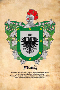 Escudo heráldico del apellido MUÑIZ